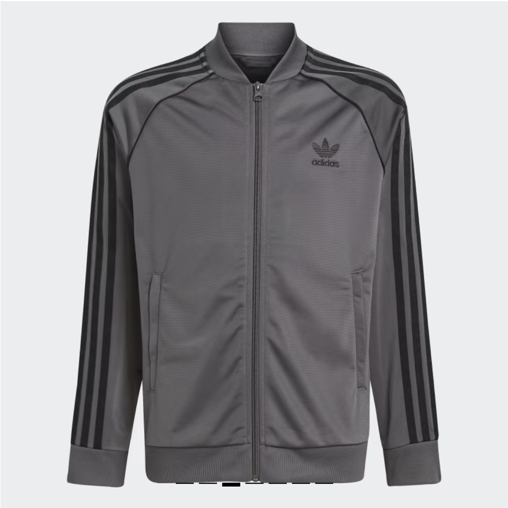 Adidas Grey Zip up track sweater in size small.